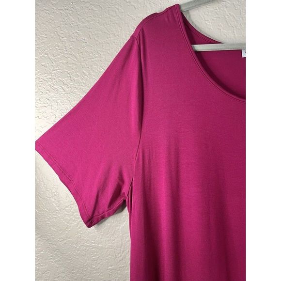 Catherines NWT Magenta Eyelet Trim Short Sleeve Dress Womens Plus Size 1X - Picture 5 of 12